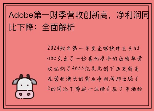 Adobe第一财季营收创新高，净利润同比下降：全面解析